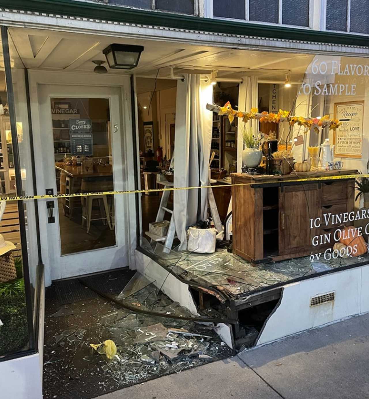 Car Smashes Through Glass Storefront Of Gettysburg Olive Oil Company In Littlestown (PHOTOS)