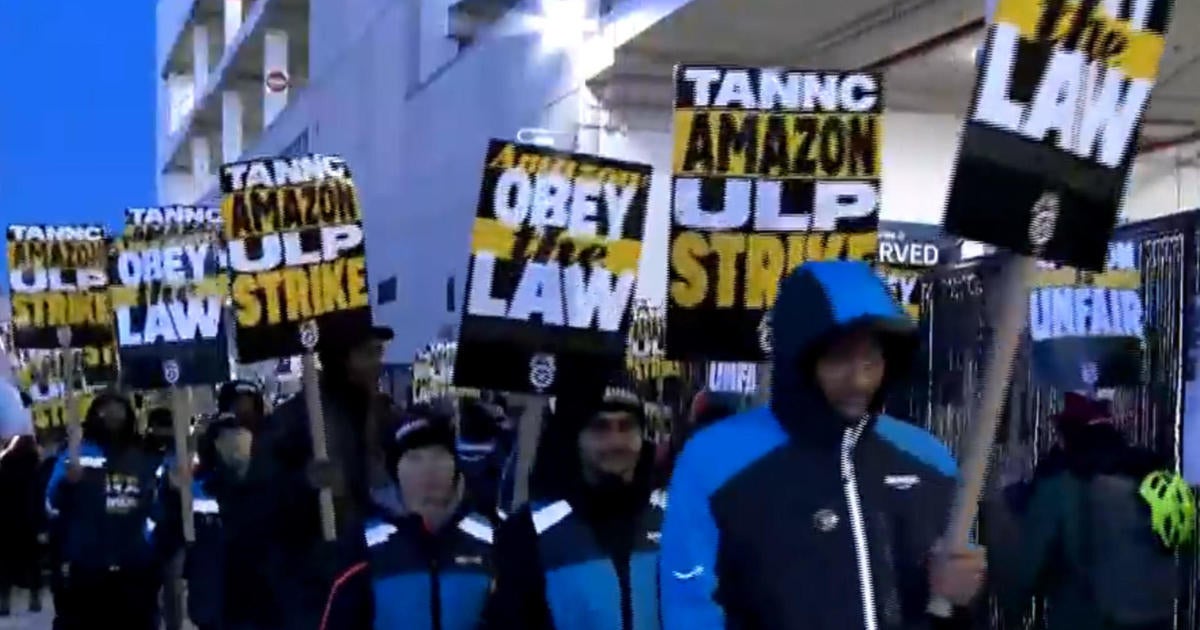 Holiday shipping at risk as thousands of Amazon workers walk off the job